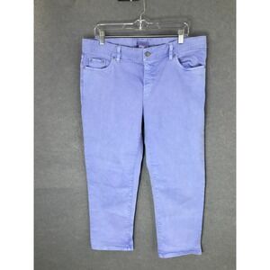 Fresh Produce Cropped Pants Casual Comfort Cotton Stretch Pockets Lavender Sz XL